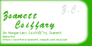 zsanett csiffary business card